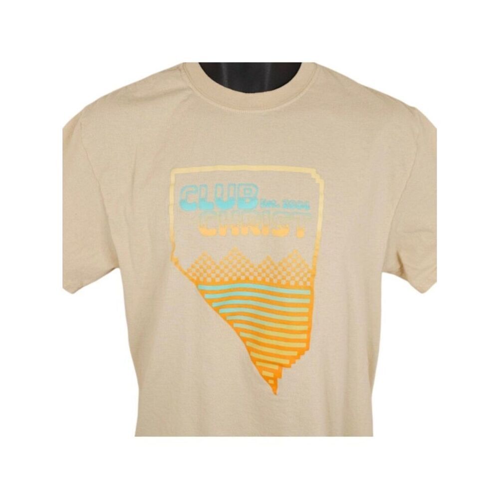 Christian T Shirt Mens Size Medium Beige Club Christ Las Vegas